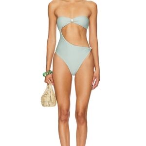 NWT / Lovers + Friends - Marissa Cutout One-Piece Swimsuit - Aqua